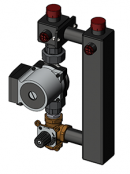 Насосный модуль со смесителем под привод СП25/40 (Grundfos 130 мм+клапан)