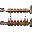 Коллектор регулируемый для теплого пола с расходомерами STOUT 1"/3/4"x7