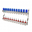 Коллектор из нержавеющей стали в сборе с расходомерами. 12 выходов