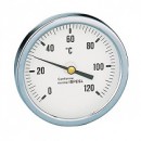 Термометр Caleffi 0-120°C, аксиальное присоединение 1/2 дюйма, d 80 мм, гильза 100 мм
