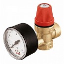 Клапан безопасности Caleffi с манометром 3/4" 3 бар