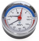Термоманометр аксиальный MVI, диапазон показаний до 10 бар, от 0°C до 120°C, диаметр корпуса 80 мм, подключение G1/2