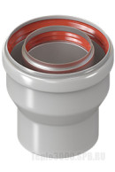 Вертикальный стартовый адаптер дымохода Copa из 60/100 в 80/125 мм