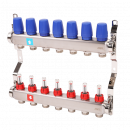Коллектор из нержавеющей стали в сборе с расходомерами, 7 выходов