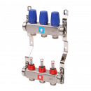 Коллектор из нержавеющей стали в сборе с расходомерами, 3 выхода