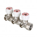 Коллектор c регулирующими вентилями, 3/4"х3 вых. 1/2" нар. (на подающий трубопровод)