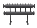Модульный коллектор Gidruss MK-600-5x32 (до 600 кВт, 2 магистр. подкл. Фл.Ду80, 5 контуров G 1¼″ вве