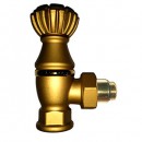 Угловой клапан SR Rubinetterie для радиатора серия Liberty 1/2"х3/4″, цвет: золотой RAL 9036, арт. 0325-2000V00R