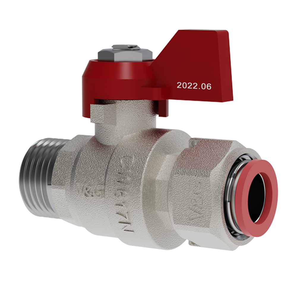 Кран шаровой с накидной гайкой ВхН, рукоятка-"флажок" серия Оптима V&G VALOGIN 3/4"