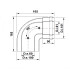 Угол коаксиальный 90˚ Ø60/100 папа/мама Termica