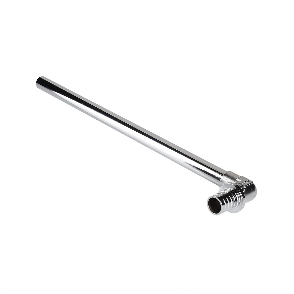 Фитинг аксиальный универсальный – угольник радиаторный с хромированной латунной трубкой 20(2,8)х15 L 300 мм