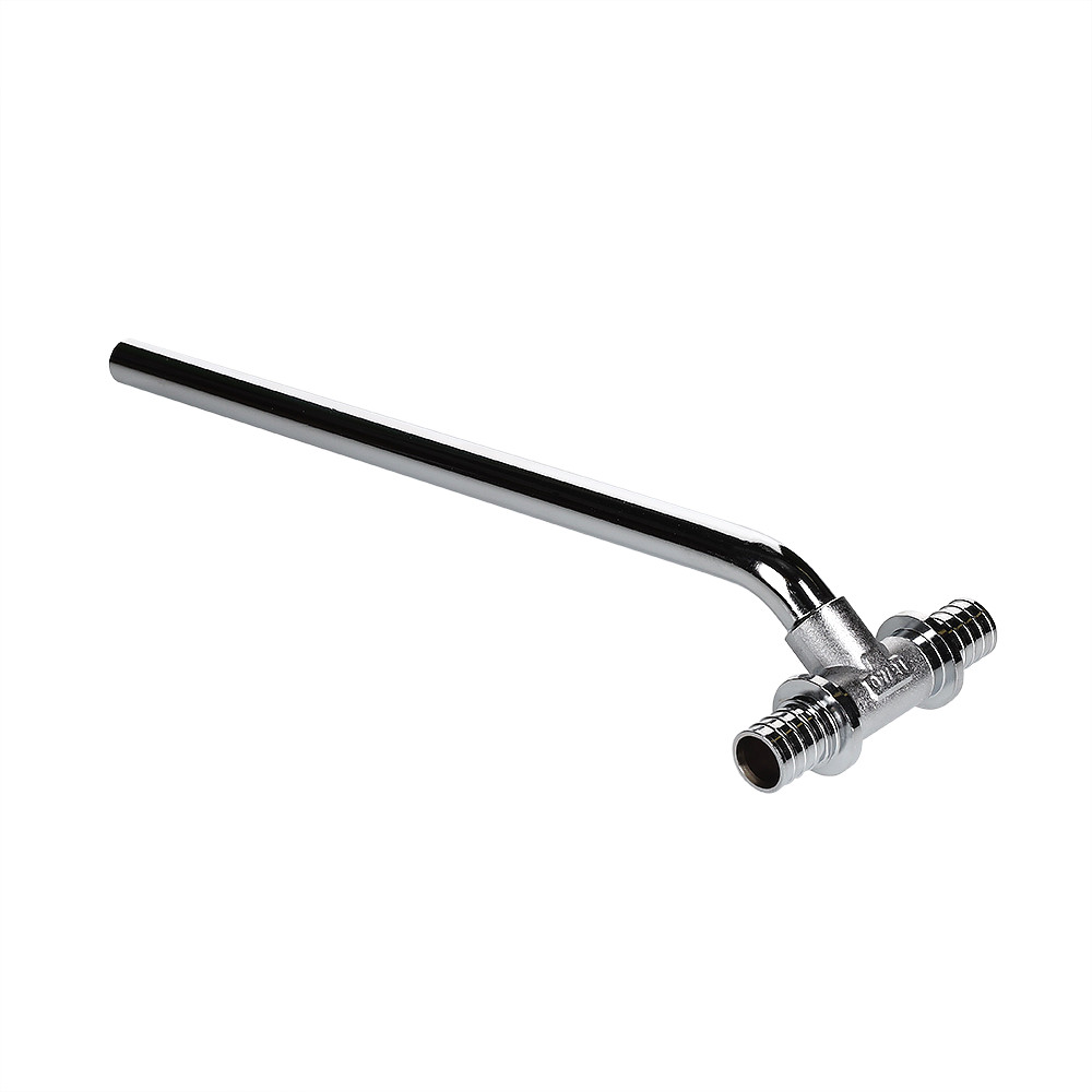 Фитинг аксиальный универсальный – тройник радиаторный с хромированной латунной трубкой 16(2,2)х15х16(2,2) L 300 мм