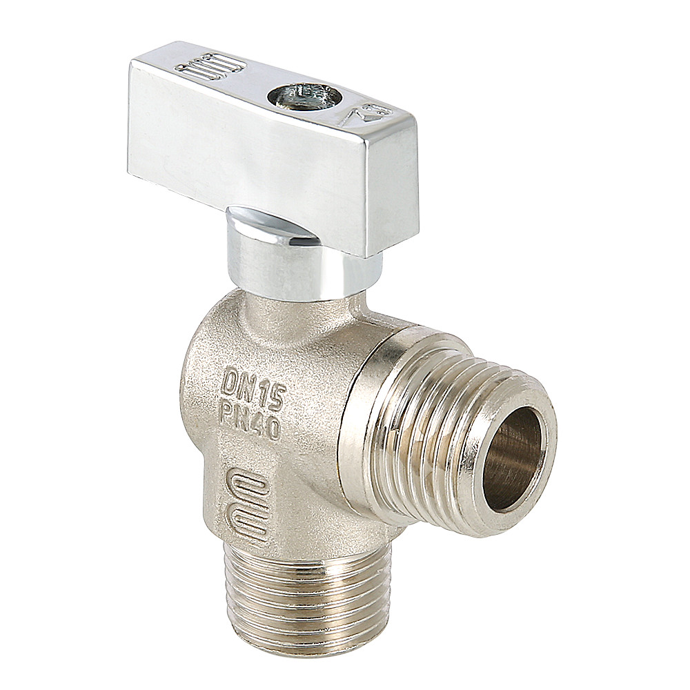 Кран водоразборный VALTEC бытовой шаровой угловой нар.-нар. 1/2"х3/4"