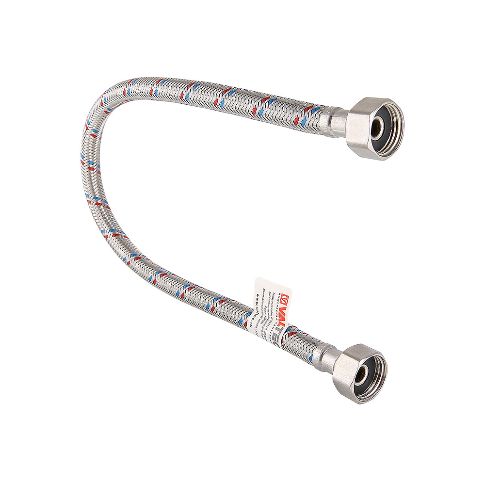 Подводка гибкая для воды с ниппелем из нержавеющей стали, гайка–гайка 1/2" 100см
